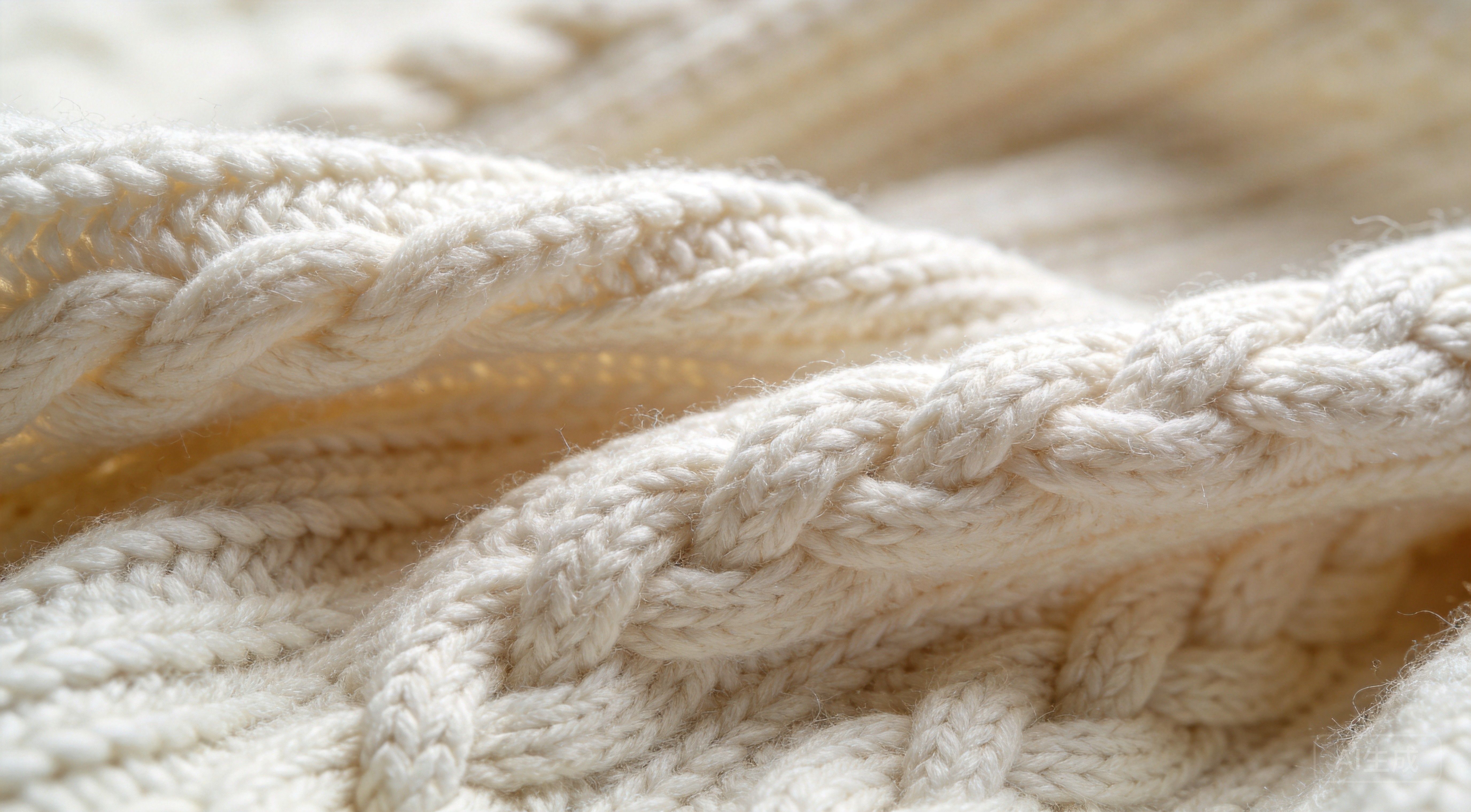Premium cream knit fabric textile detail