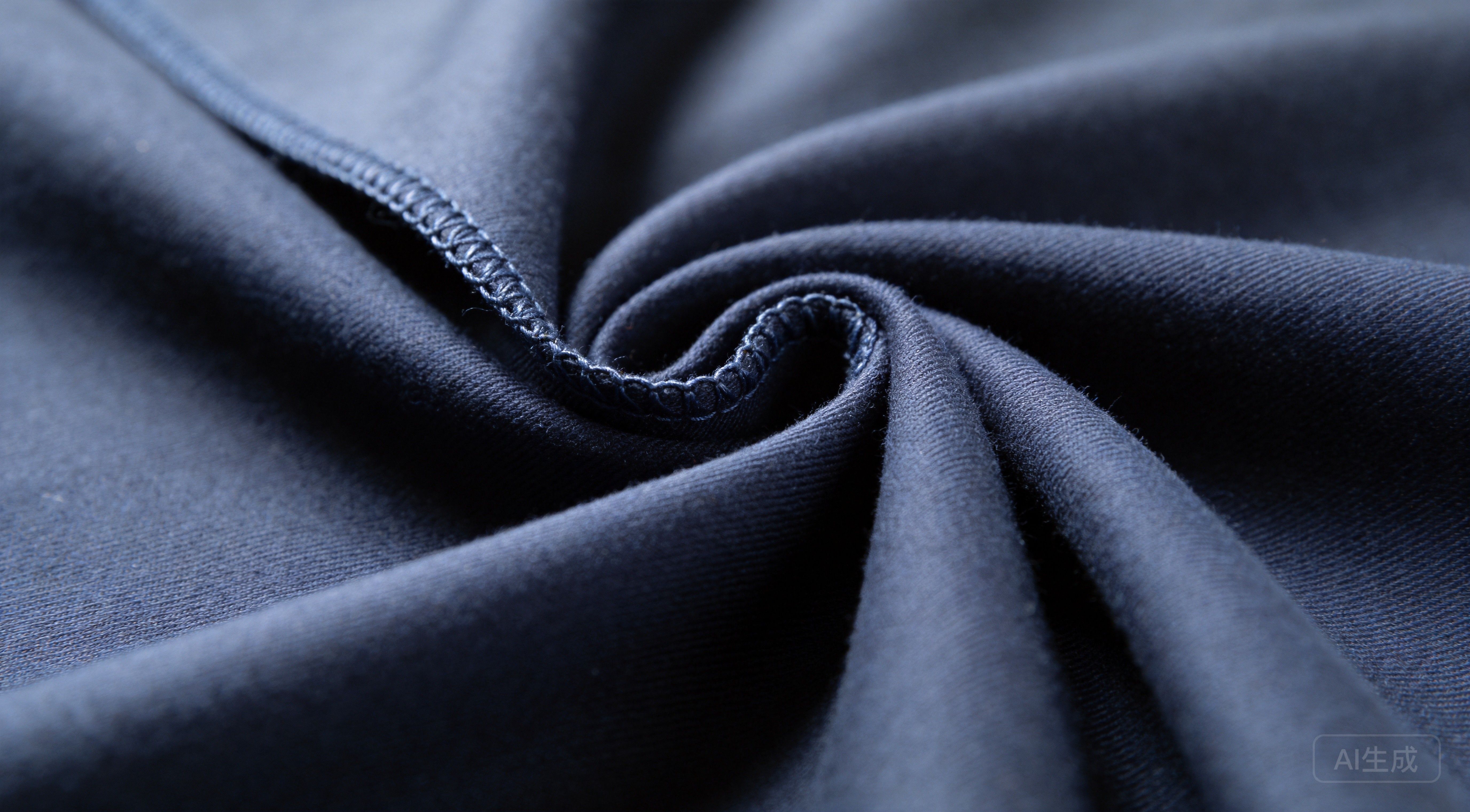 Premium navy blue fabric texture detail