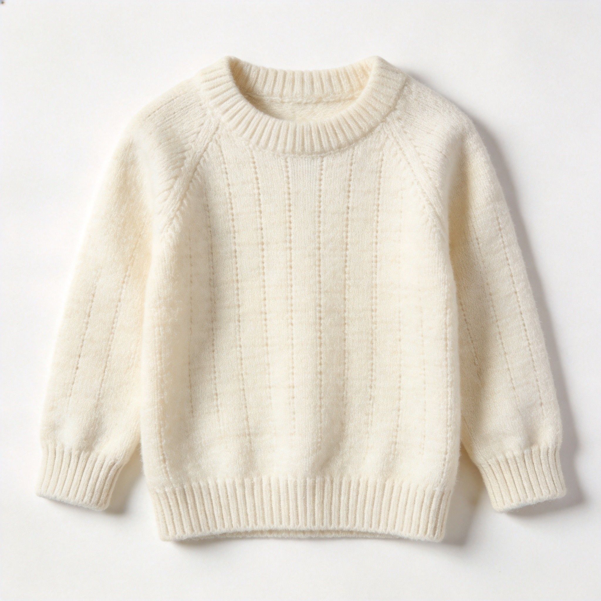 Kids Ivory Cotton Knit Pullover
